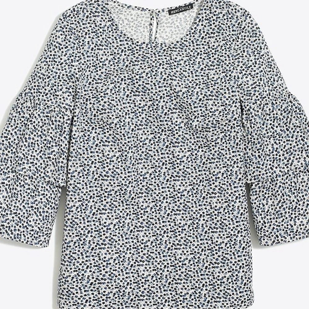 J. Crew Black and White Bell Sleeve Blouse